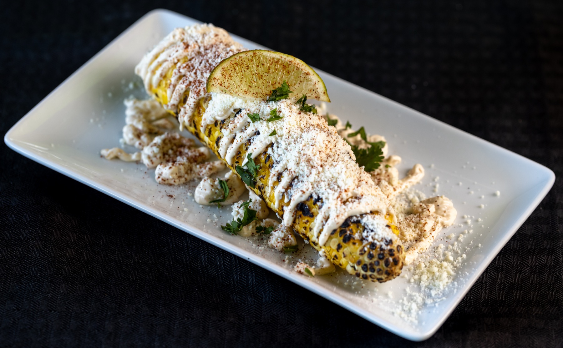 Grilled Mexican street corn, elote